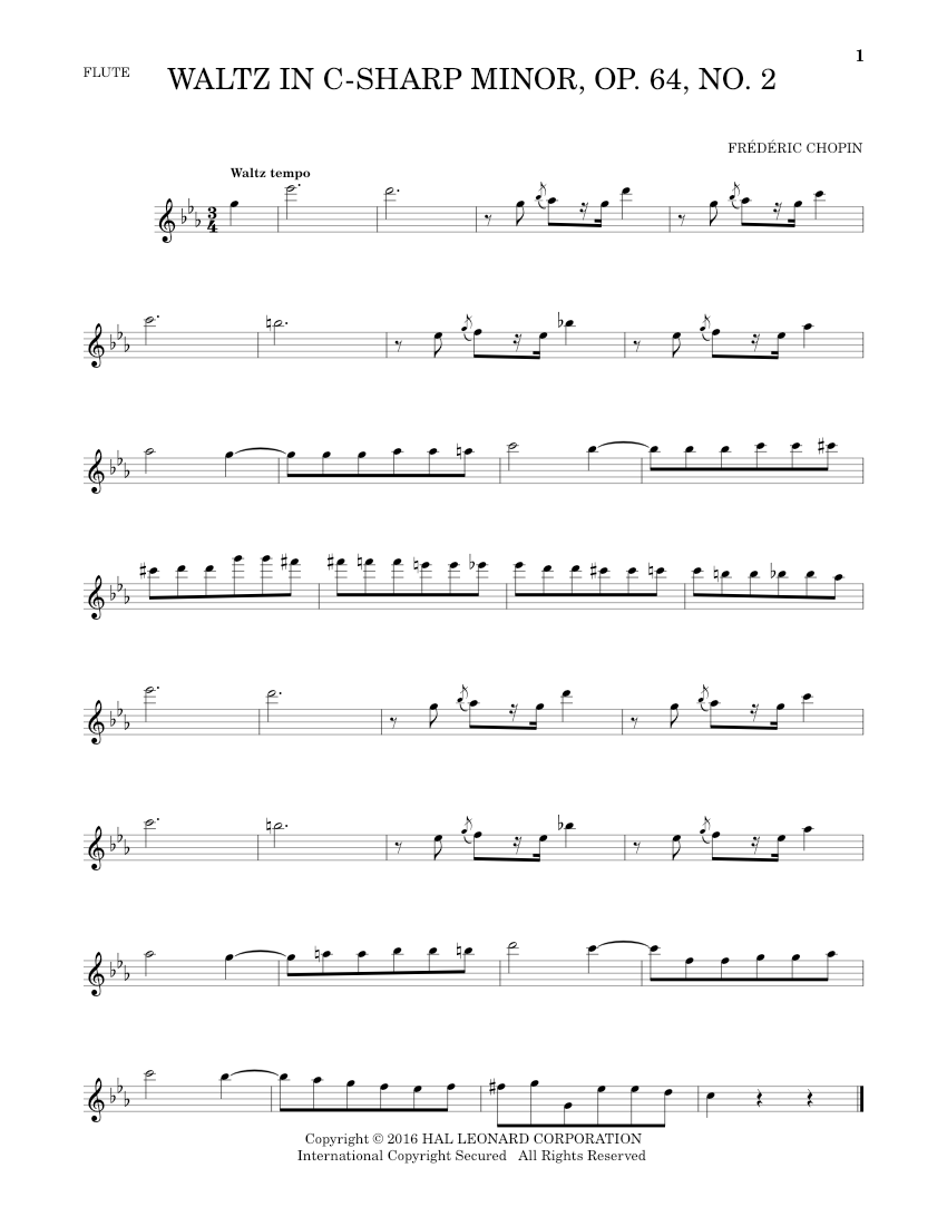 Play Official version of Waltz in C sharp minor Op.64, No. 2 Sheet