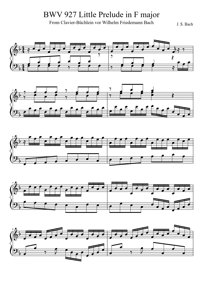 Prélude No. 4 in F Major BWV 927