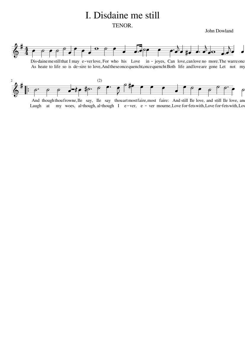 I. Disdaine me still