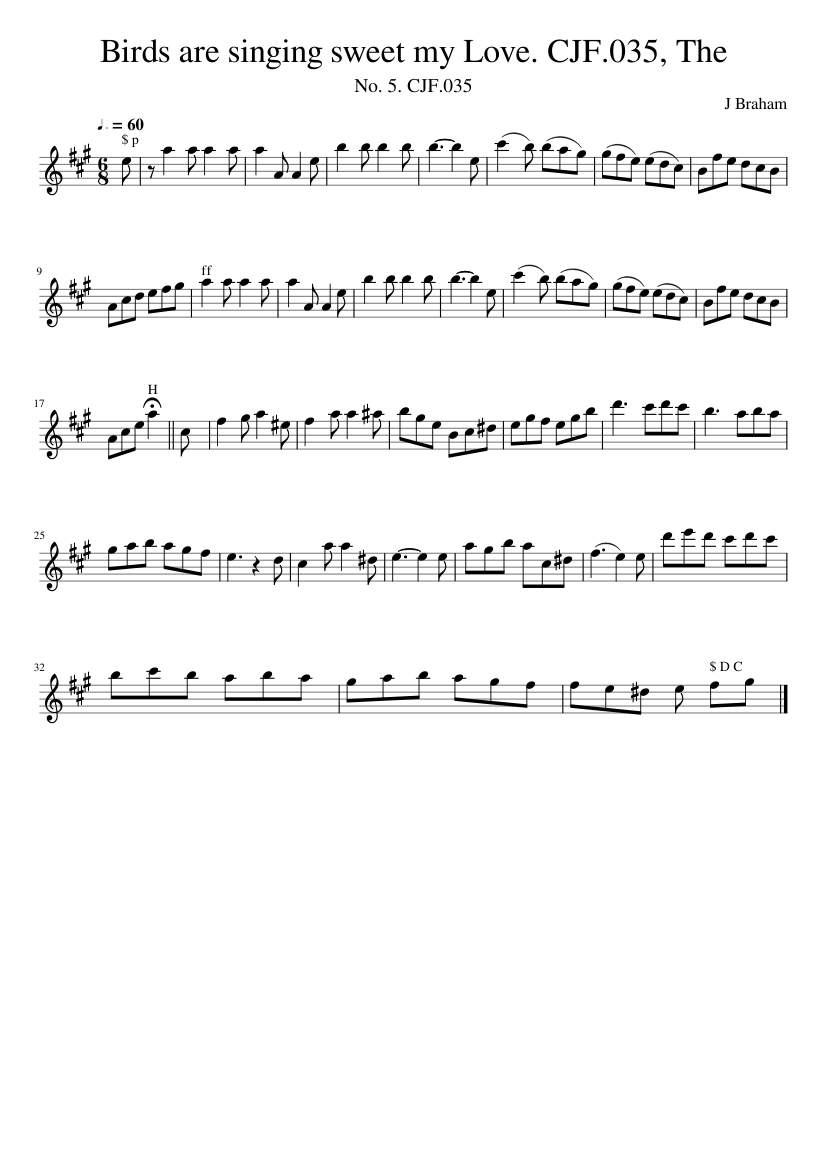 The Birds are singing sweet my Love. CJF.035