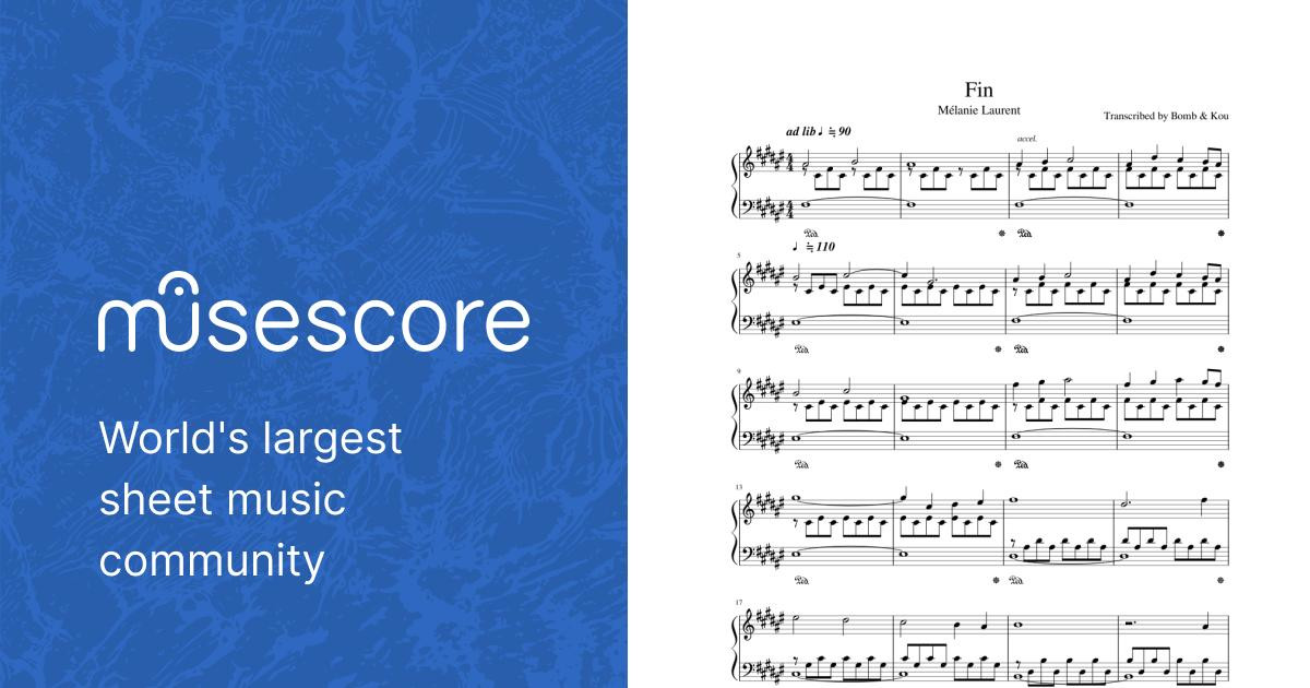 Fin - Mélanie Laurent - Sheet Music Sheet music for Piano (Solo) Easy |  Musescore.com