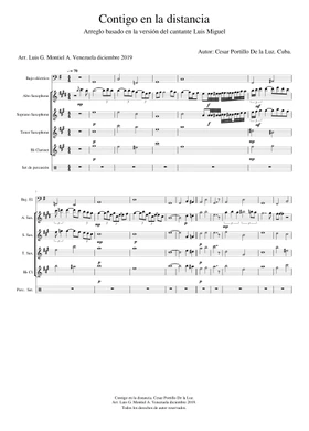 Free Contigo En La Distancia by Luis Miguel sheet music | Download PDF or  print on Musescore.com