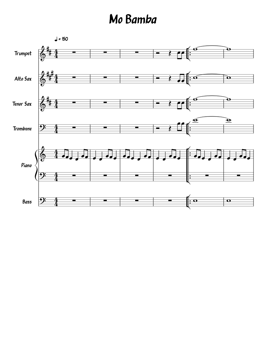 Mo Bamba Sheet Music For Piano Trumpet In B Flat Trombone Saxophone Alto More Instruments Piano Sextet Musescore Com
