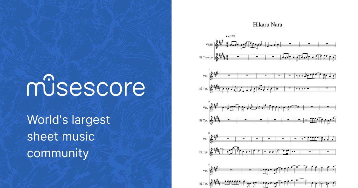 Hikaru Nara Sax/Piano - Your Lie In April OP1 Sheet music for Piano,  Saxophone alto (Solo)
