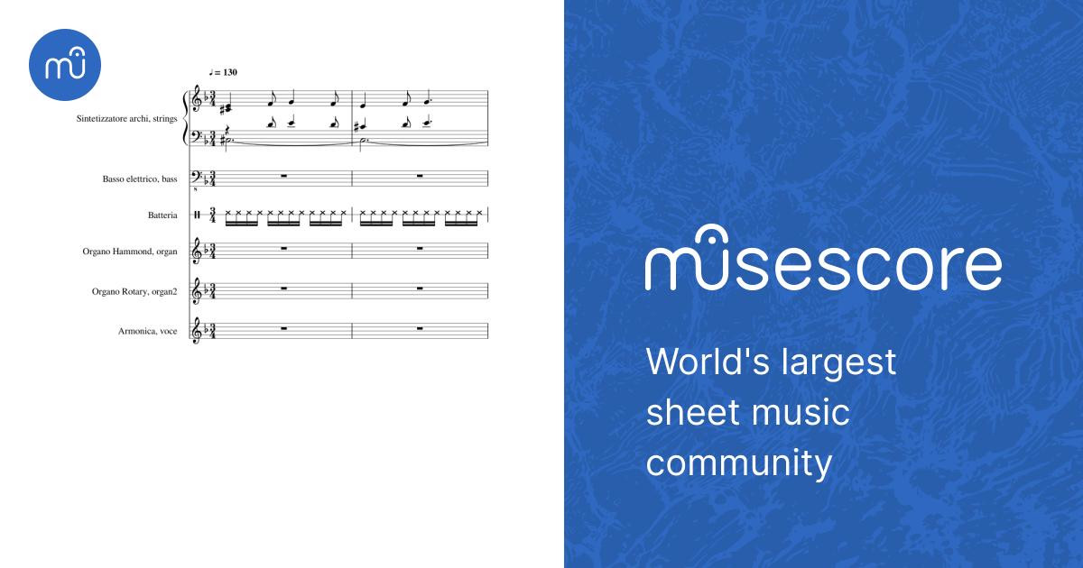 Sospesi nell'incredibile (Le Orme) Sheet music for Organ, Bass guitar, Drum  group, Strings group & more instruments (Mixed Ensemble) | Musescore.com