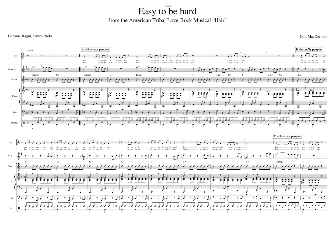 Easy To Be Hard (from 'Hair')