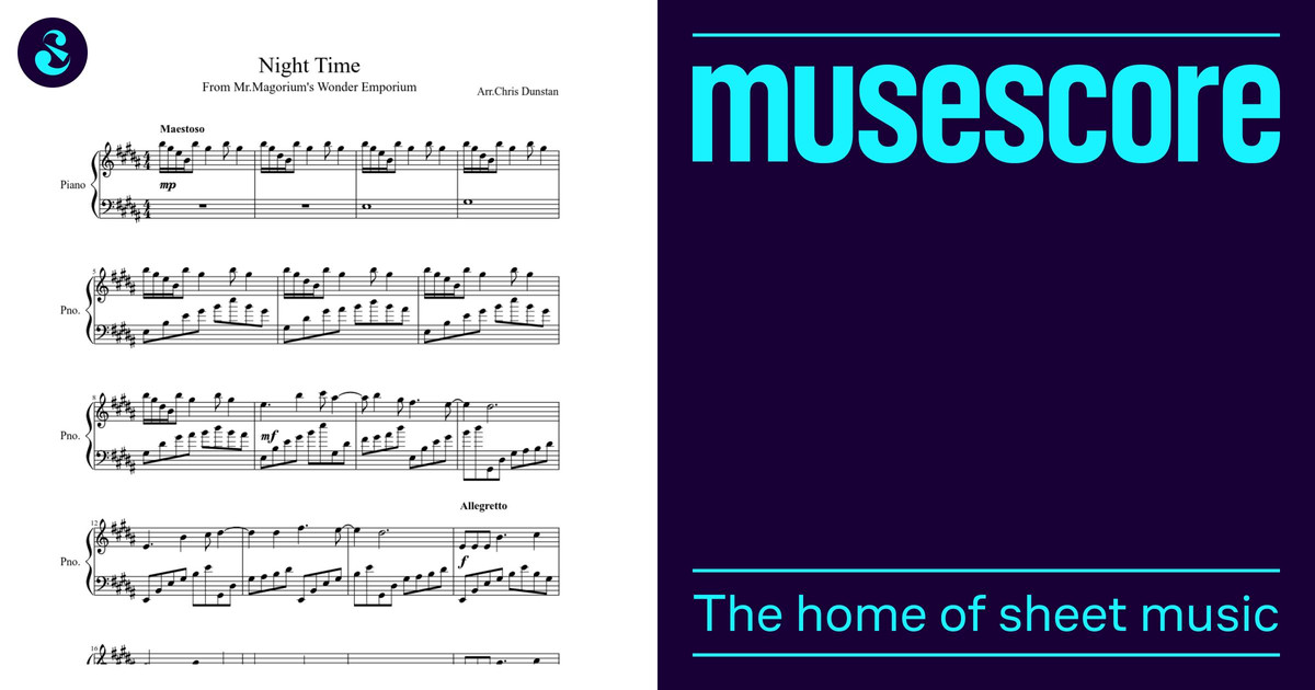 Night Time Sheet music for Piano (Solo) | Musescore.com