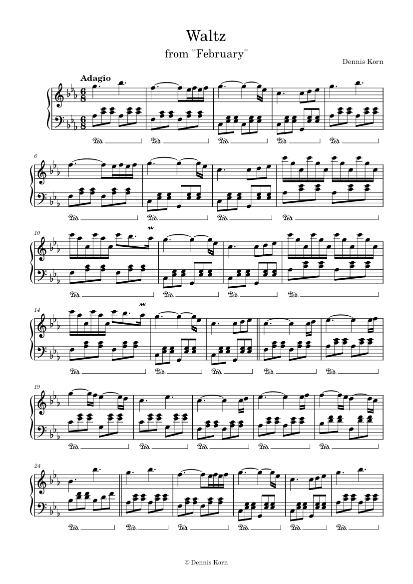 ワルツ - デニス・コーン 楽譜 ピアノ (ソロ) | MuseScore.com