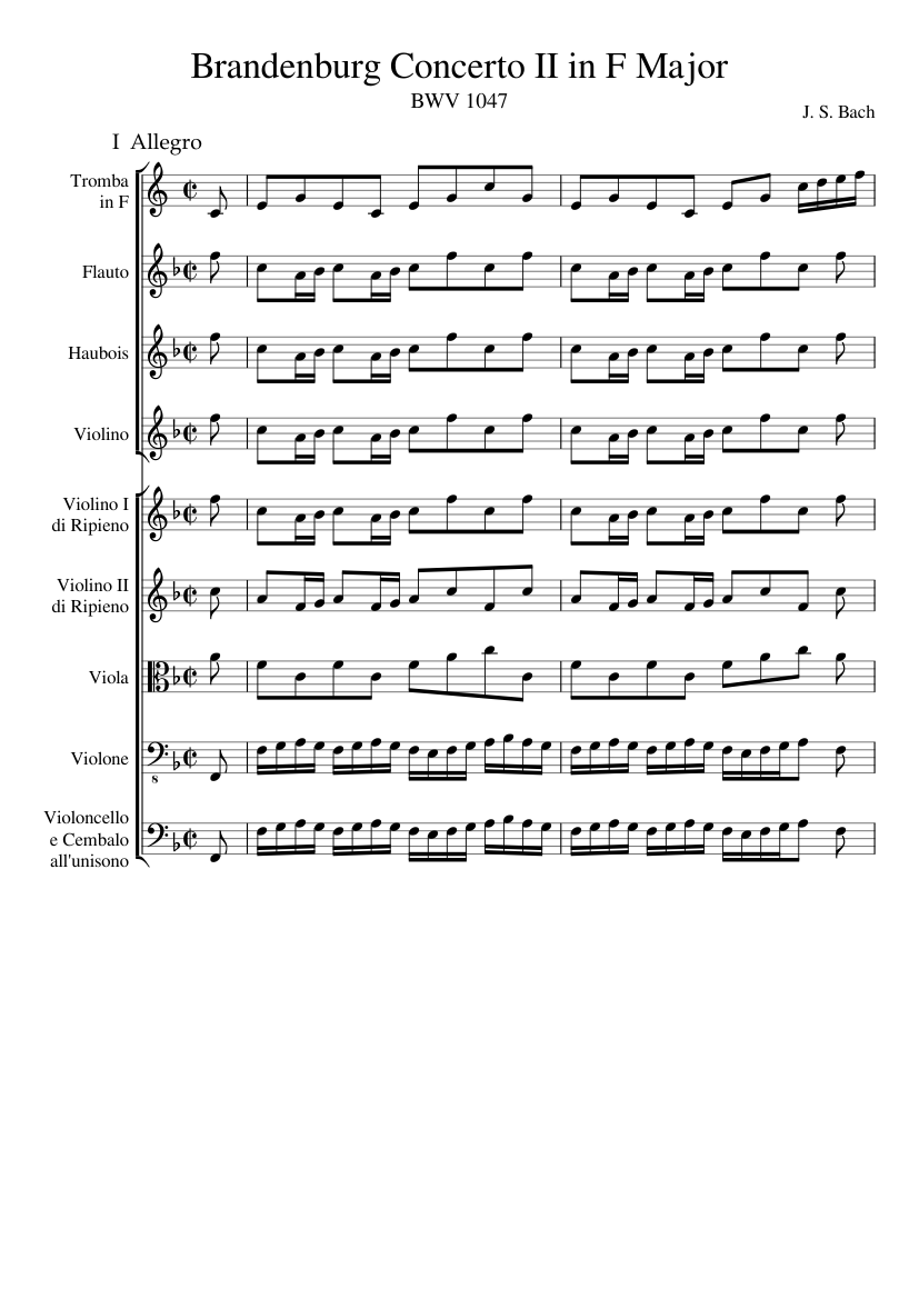 Brandenburg Concerto No.2 in F major BWV 1047