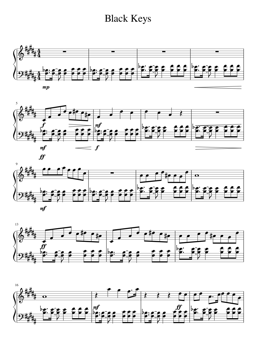 Black Keys Sheet music for Piano (Solo) | Musescore.com