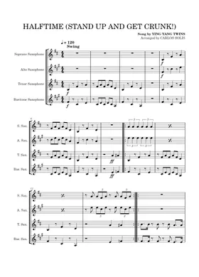 Free Halftime Stand Up Get Crunk by Ying Yang Twins sheet music | Download  PDF or print on Musescore.com