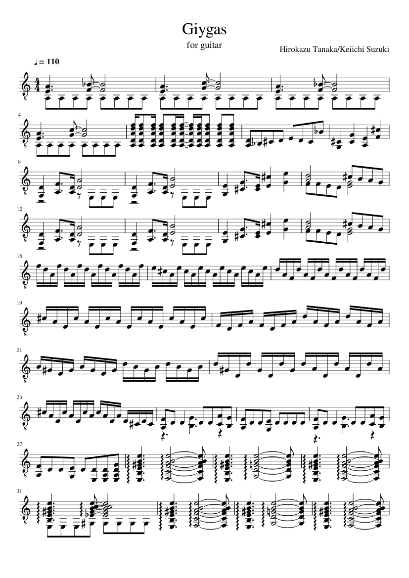 Earthbound Giygas Sheet Music For Guitar Solo Musescore Com