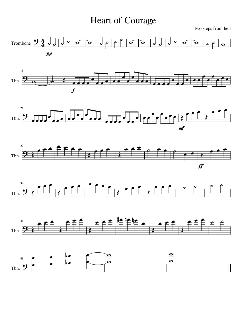 Heart of courage Sheet music for Piano, Trombone (Solo)