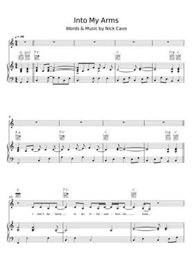 Free Into My Arms by Nick Cave & The Bad Seeds sheet music | Download PDF  or print on Musescore.com