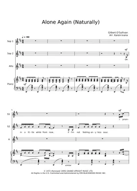 MUSICHELP Alone Again Sheet Music (Piano Solo) in E Minor - Download &  Print - SKU: MN0209854