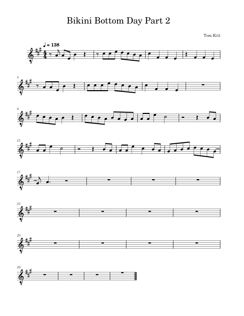 Bikini Bottom Day Jonathan Coulton Bikini_Bottom_Day_Part_2 Sheet music for Piano (Solo