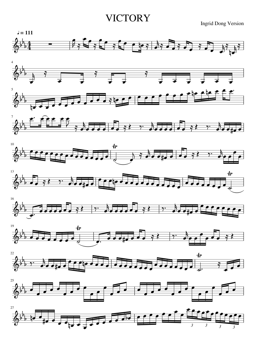 VICTORY Sheet music for Violin (Solo) | Musescore.com