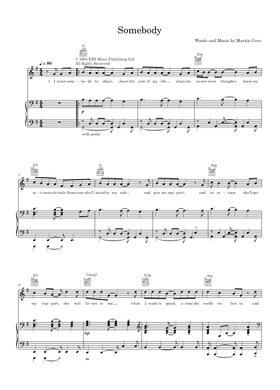 Free Somebody by Depeche Mode sheet music | Download PDF or print on  Musescore.com