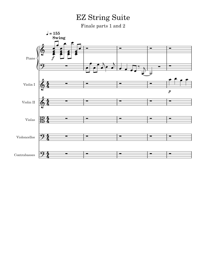 EZ String Suite, Finale part 1 and 2 Sheet music for Piano, Violin ...