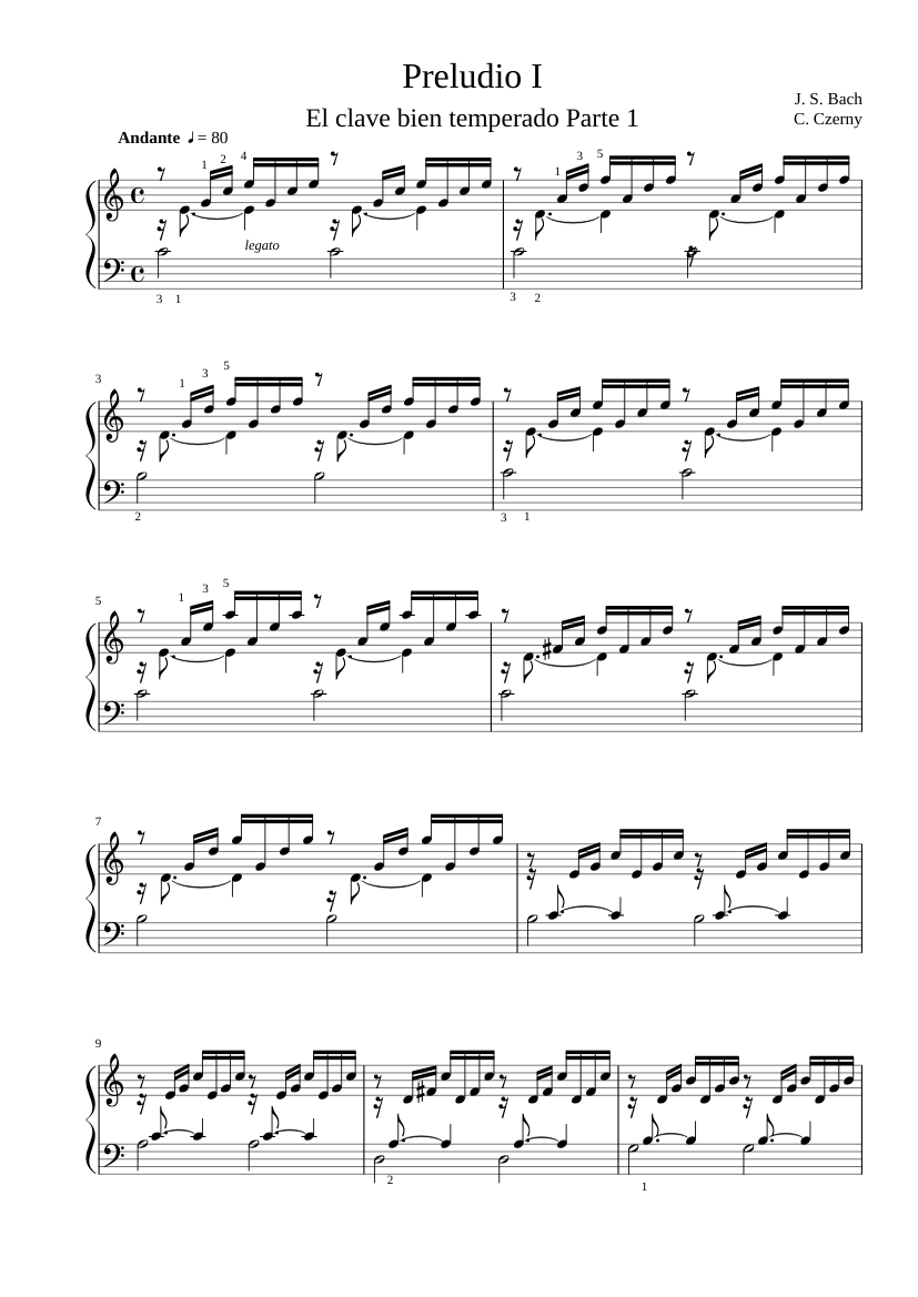 the well-tempered clavier - book 1 - no 1 prelude in c major bwv 846