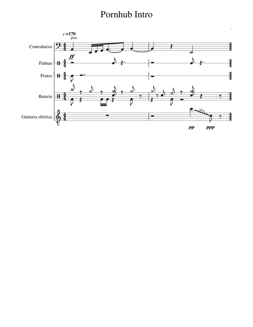 Pornhub Intro Sheet music for Contrabass, Crash, Guitar, Drum group & more  instruments (Jazz Band) | Musescore.com