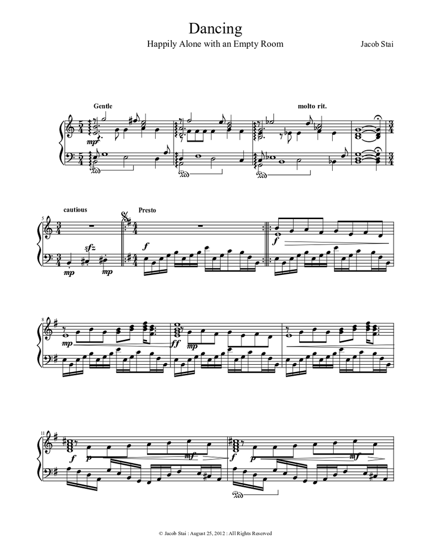 Dancing Sheet music for Piano (Solo) | Download and print in PDF or