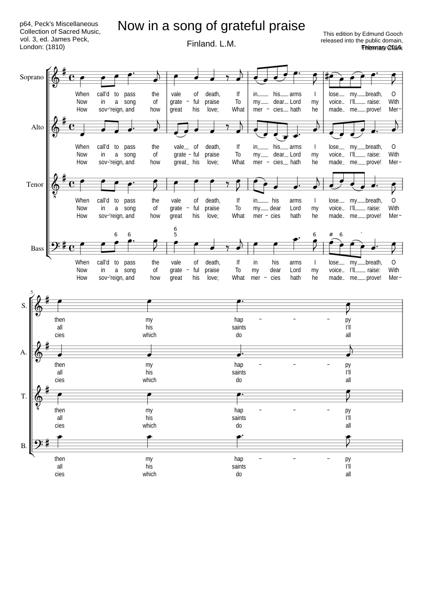 Now in a song of grateful praise