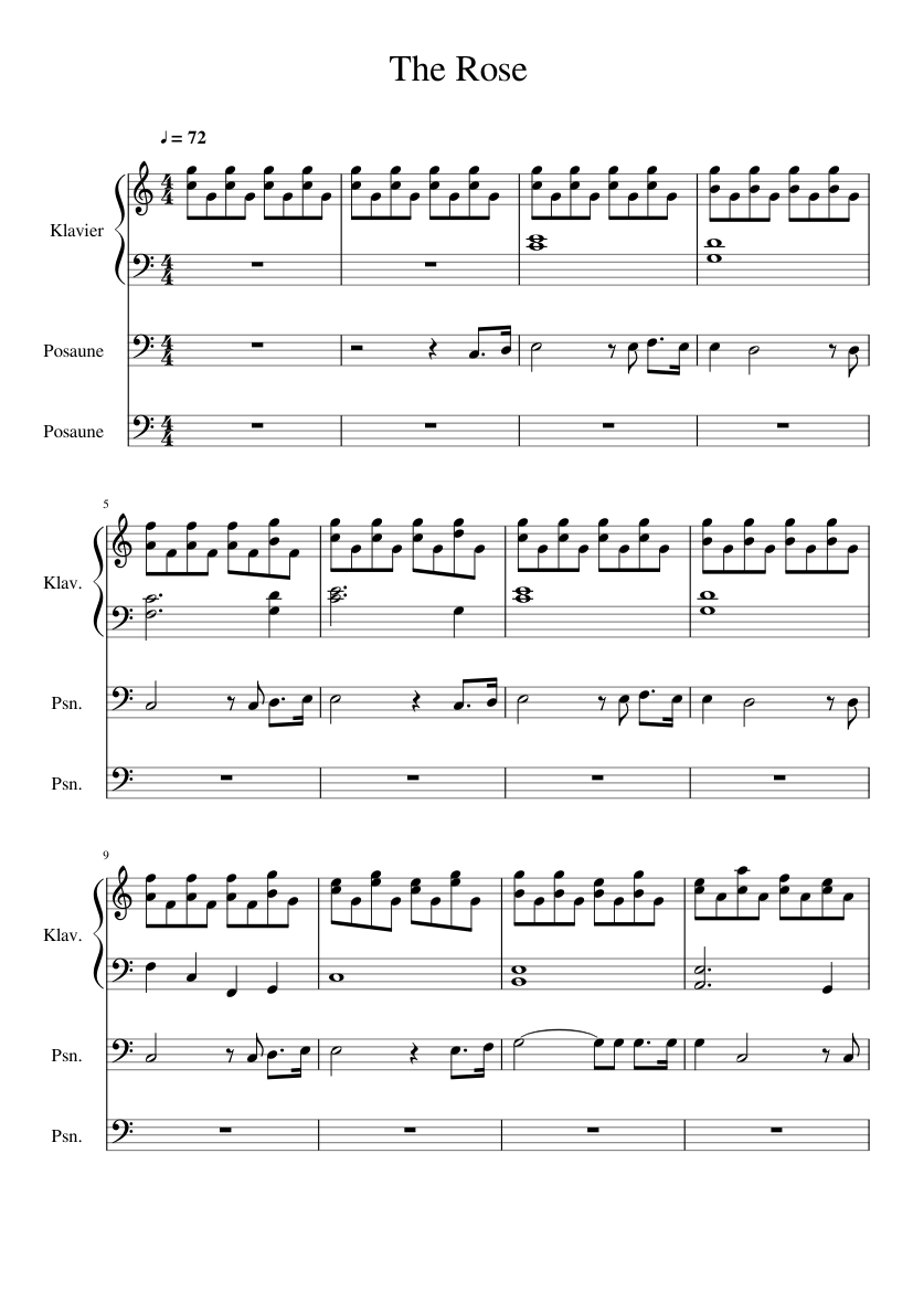The Rose Sheet music for Piano, Trombone (Mixed Trio) | Musescore.com