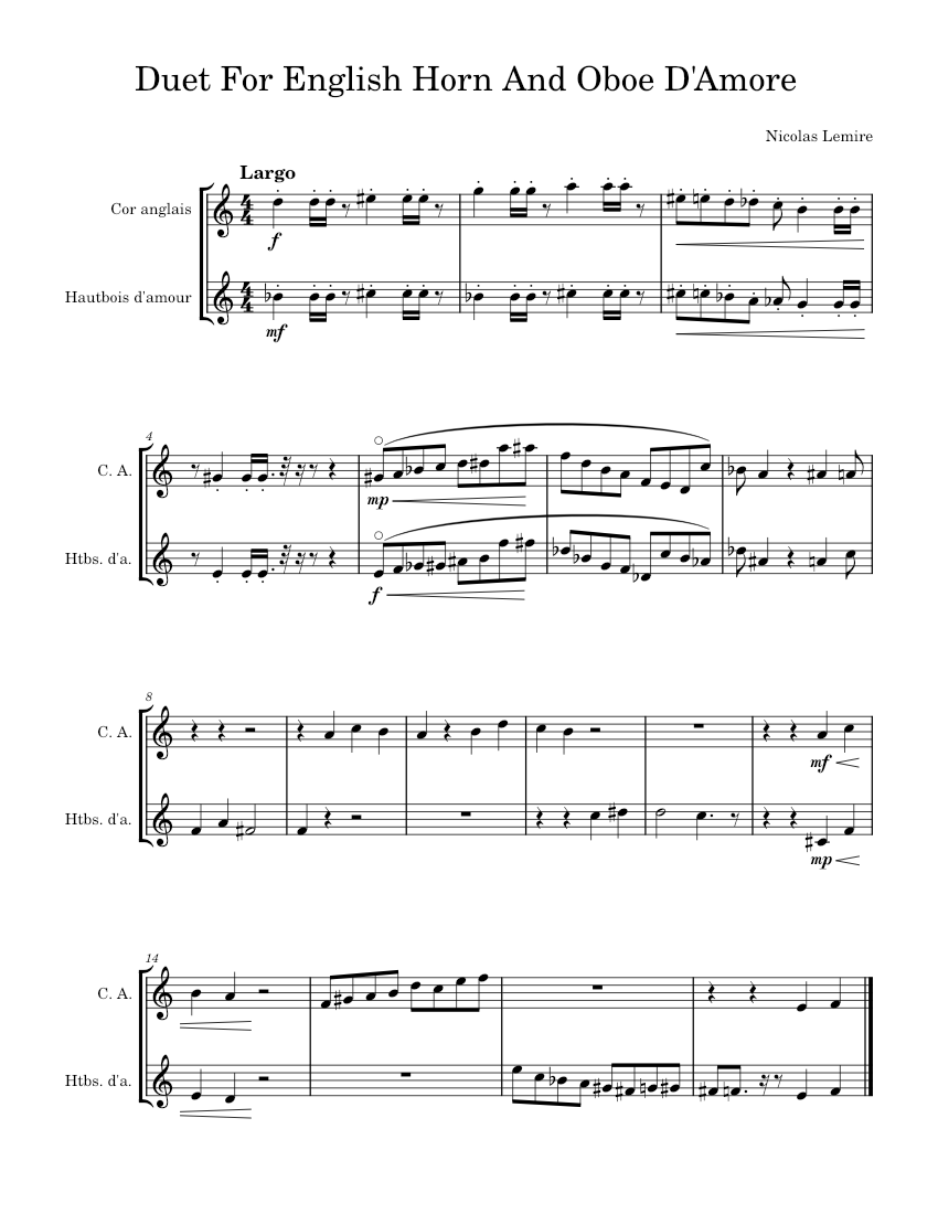 Duet Sheet music for Oboe (Woodwind Duet)
