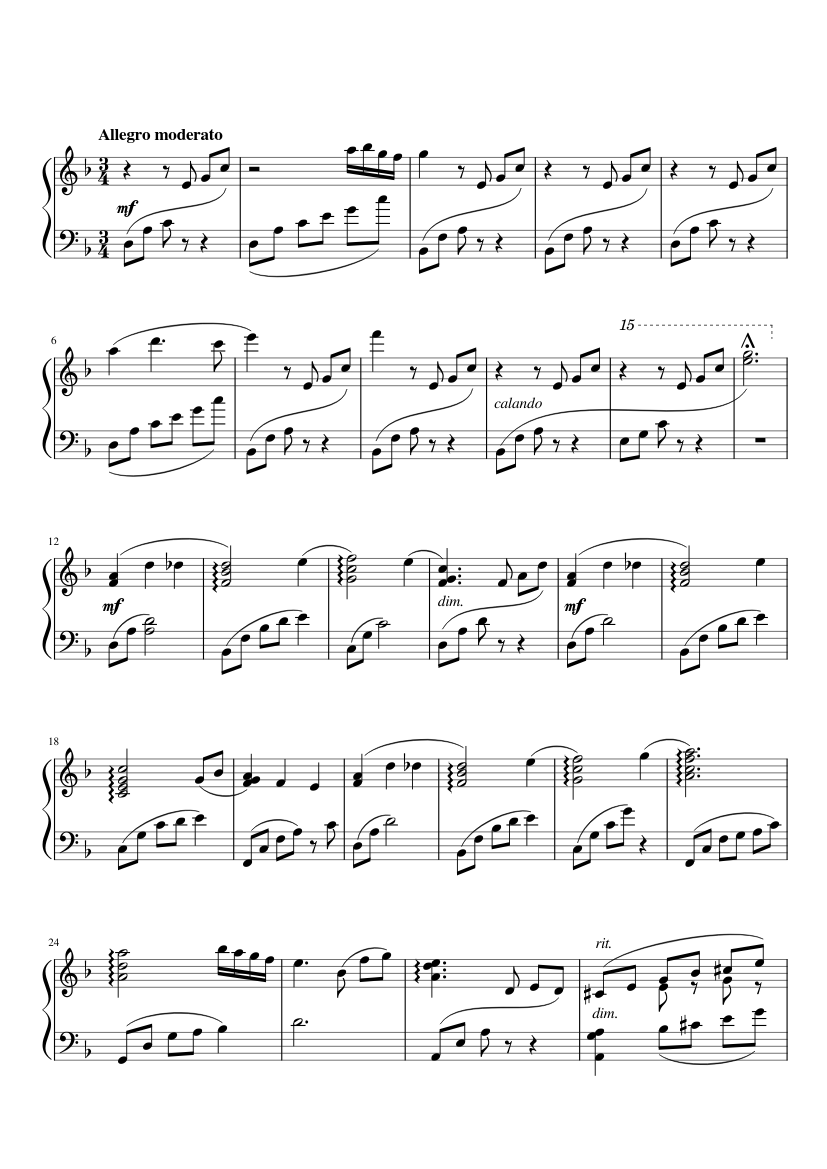 輪郭 - Yukari Hashimoto Sheet music for Piano (Solo) | Musescore.com