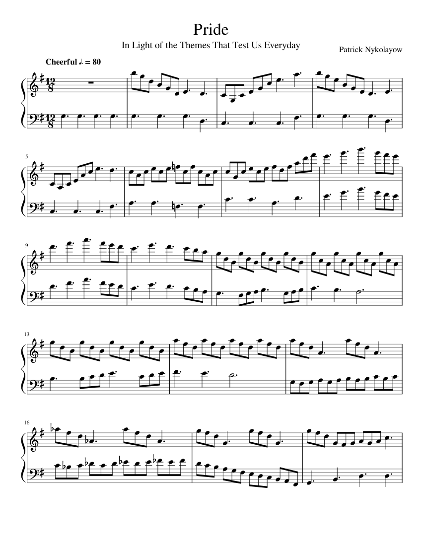 Pride Sheet Music for Piano (Solo) | MuseScore.com