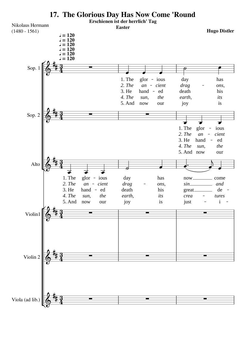 Erschienen ist der herrlich' Tag