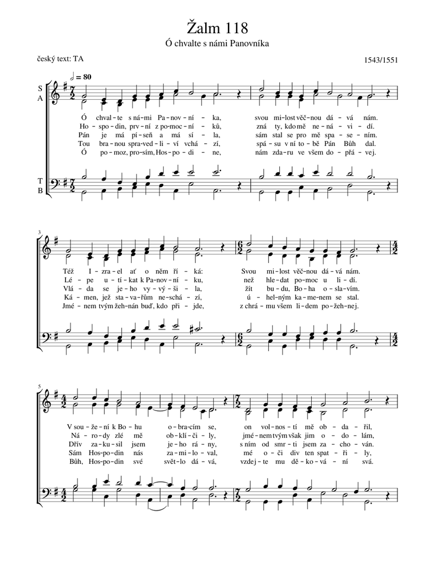 Žalm 118 – Claude Goudimel Genevan Psalter - piano tutorial