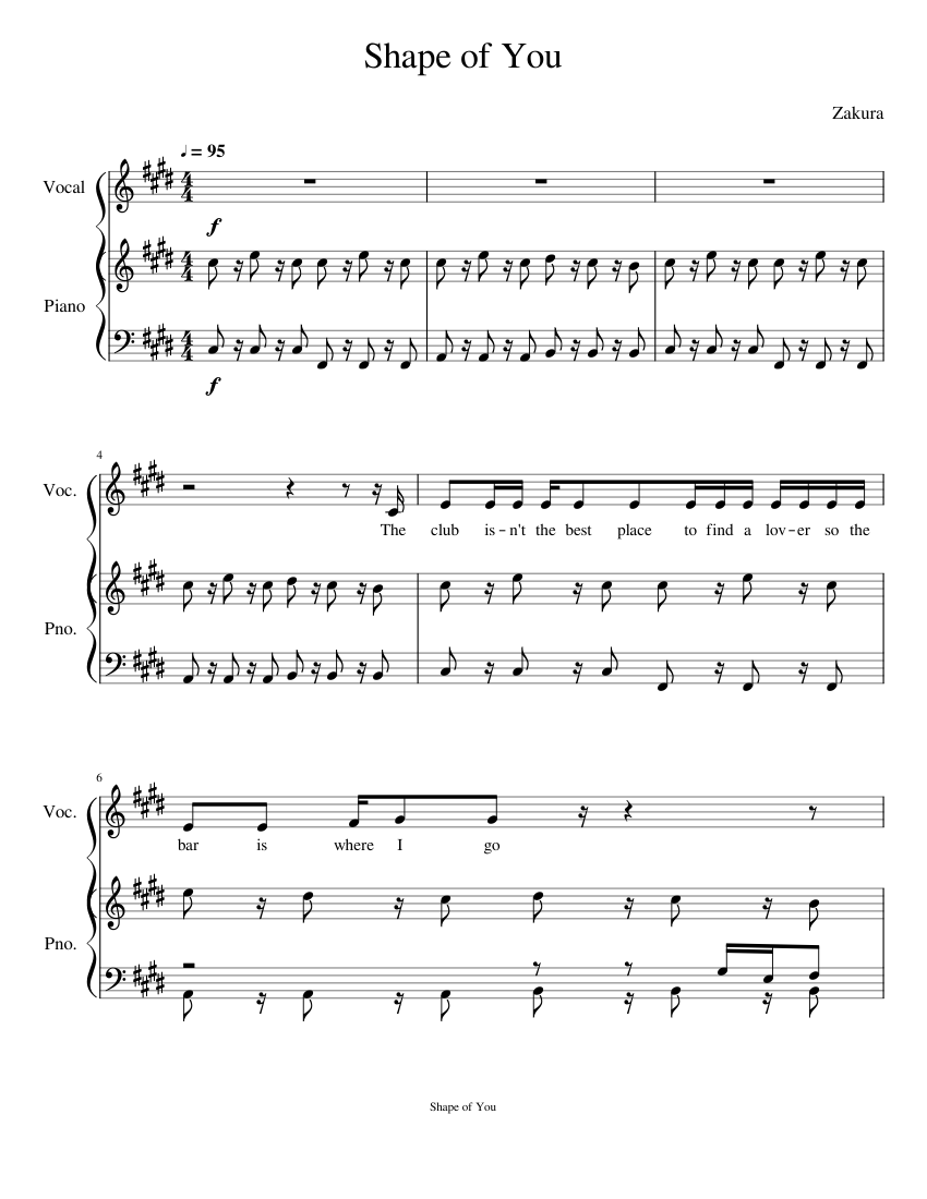 Shape of You Sheet music for Piano (Piano Duo) | Musescore.com