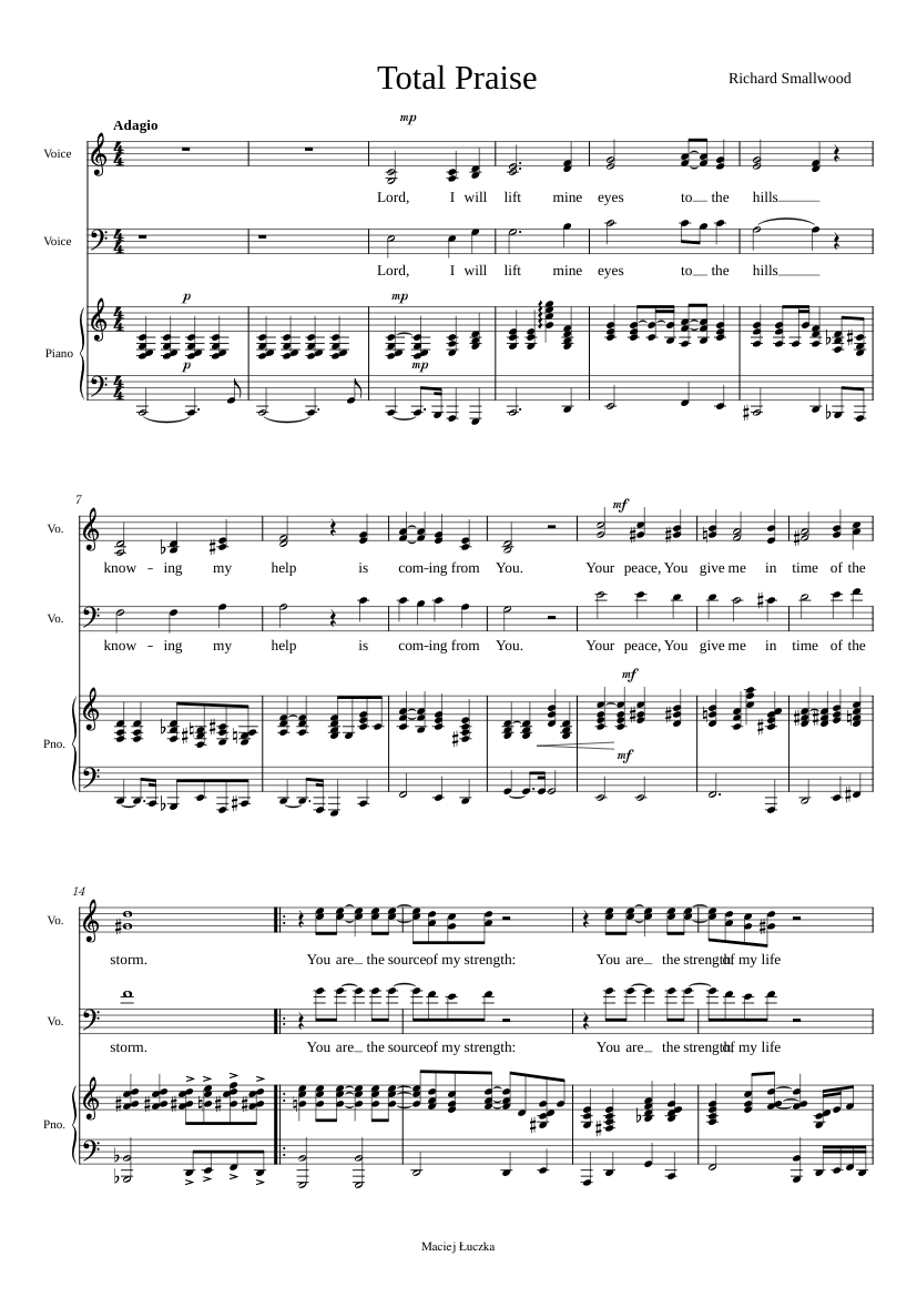Total Praise C Dur Sheet Music For Piano Voice Other Mixed Trio Musescore Com Download and print in pdf or midi free sheet music for total praise arranged by steelekeys. total praise c dur sheet music for