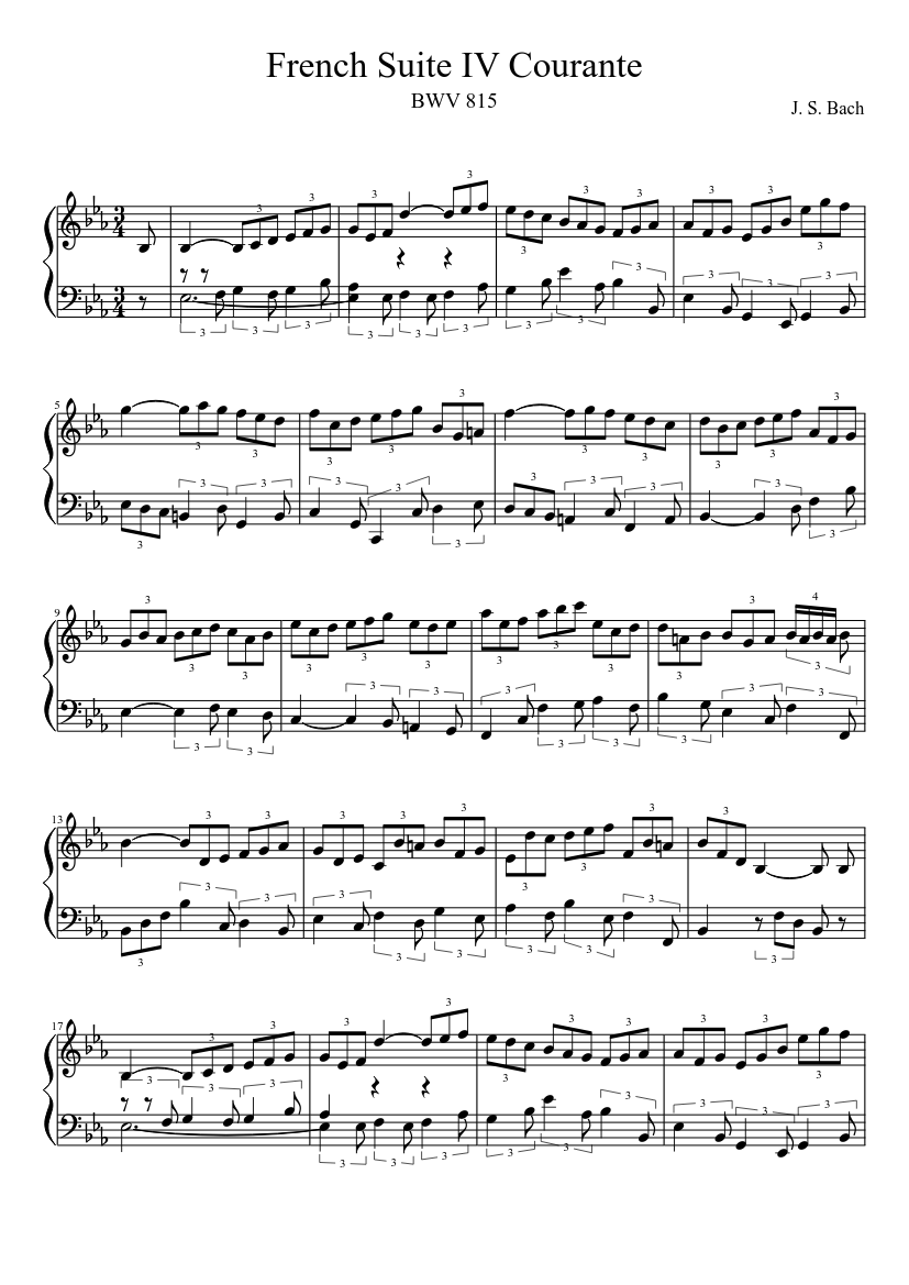 French Suite No.4 in E-flat major BWV 815