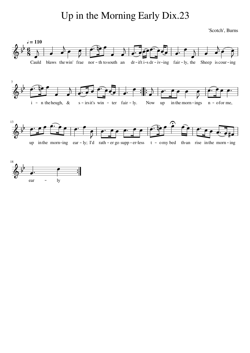 Up in the Morning Early Dix.23