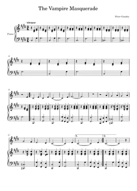 The vampire waltz - Peter Gundry Sheet music for Piano, Flute