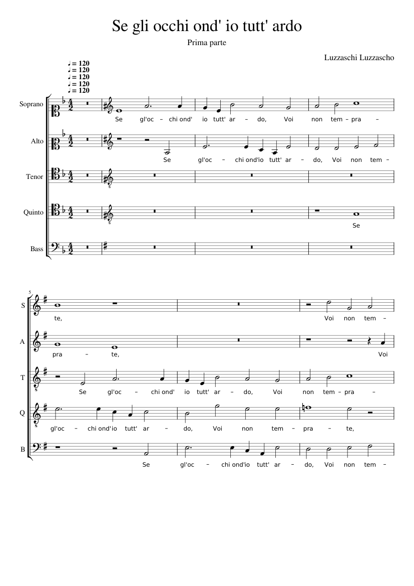 Se gl'occhiond' io tutt' ardo