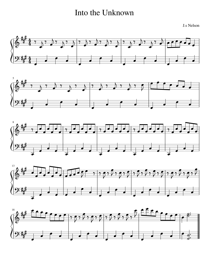 Into the Unknown Sheet music for Piano (Solo) | Musescore.com