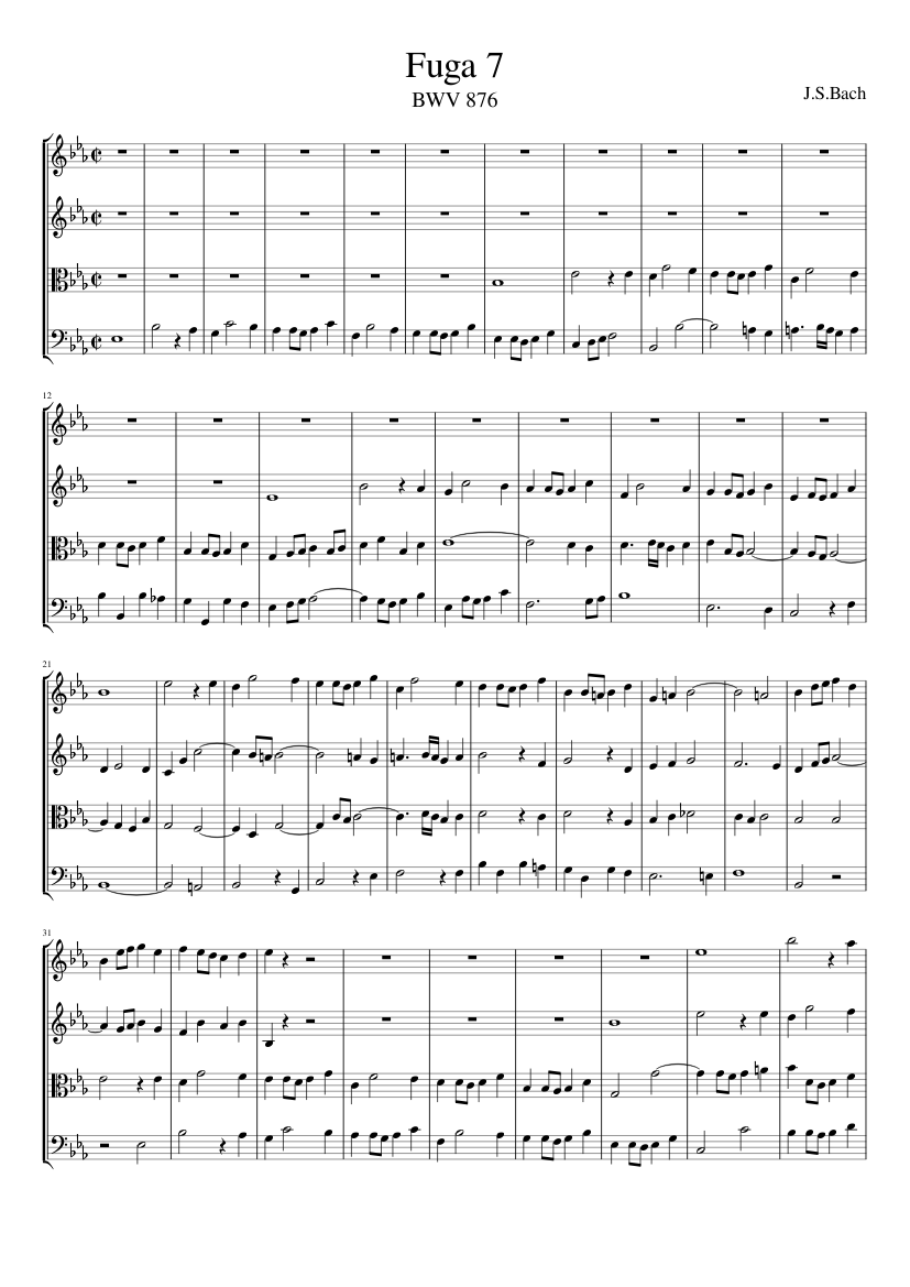 Prelude and Fugue in E-flat major BWV 876