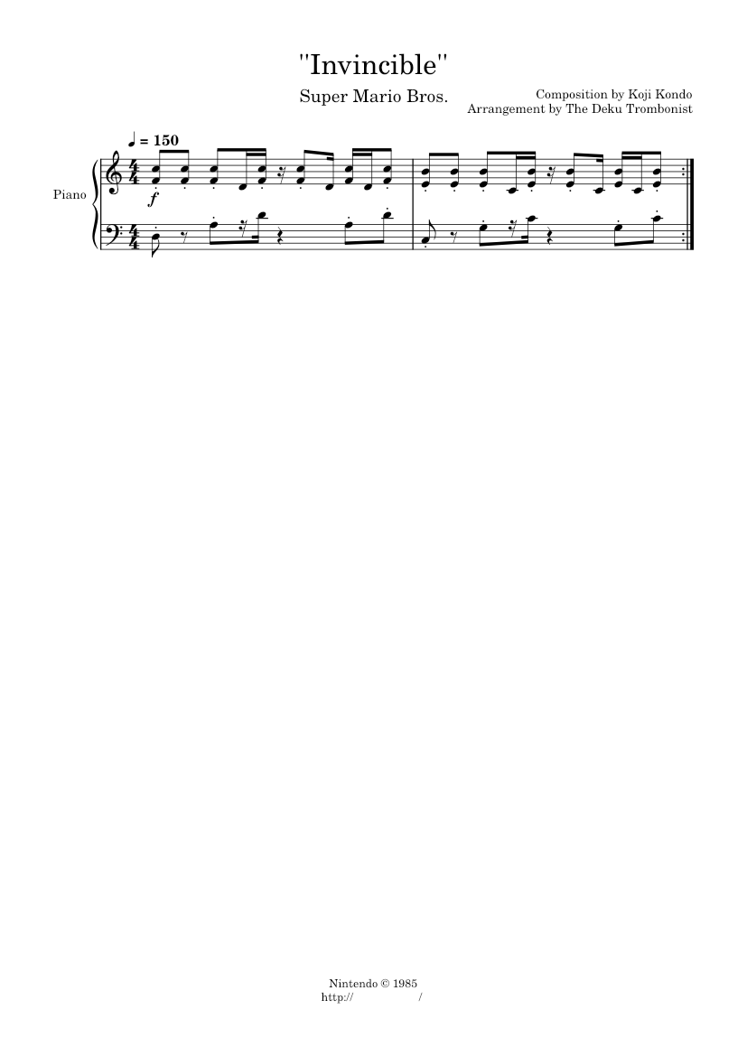 Invincible Bling Notes.pdf Invincible Theme - Koji Kondo Sheet Music for Piano (Piano Duo ...
