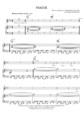 Free Vogue by Madonna sheet music | Download PDF or print on Musescore.com