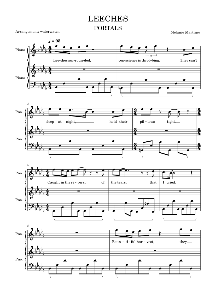 LEECHES – Melanie Martinez Sheet music for Piano (Piano Duo ...