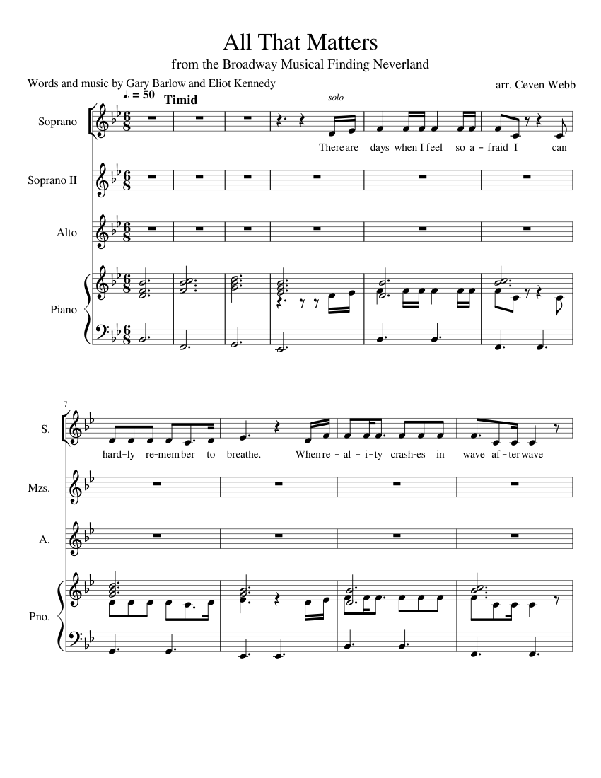 All That Matters (SSA) Sheet music for Piano, Soprano, Alto, Mezzo soprano  (Mixed Quartet) | Musescore.com