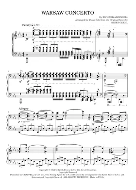 Free Warsaw Concerto by Richard Addinsell sheet music | Download PDF or  print on Musescore.com