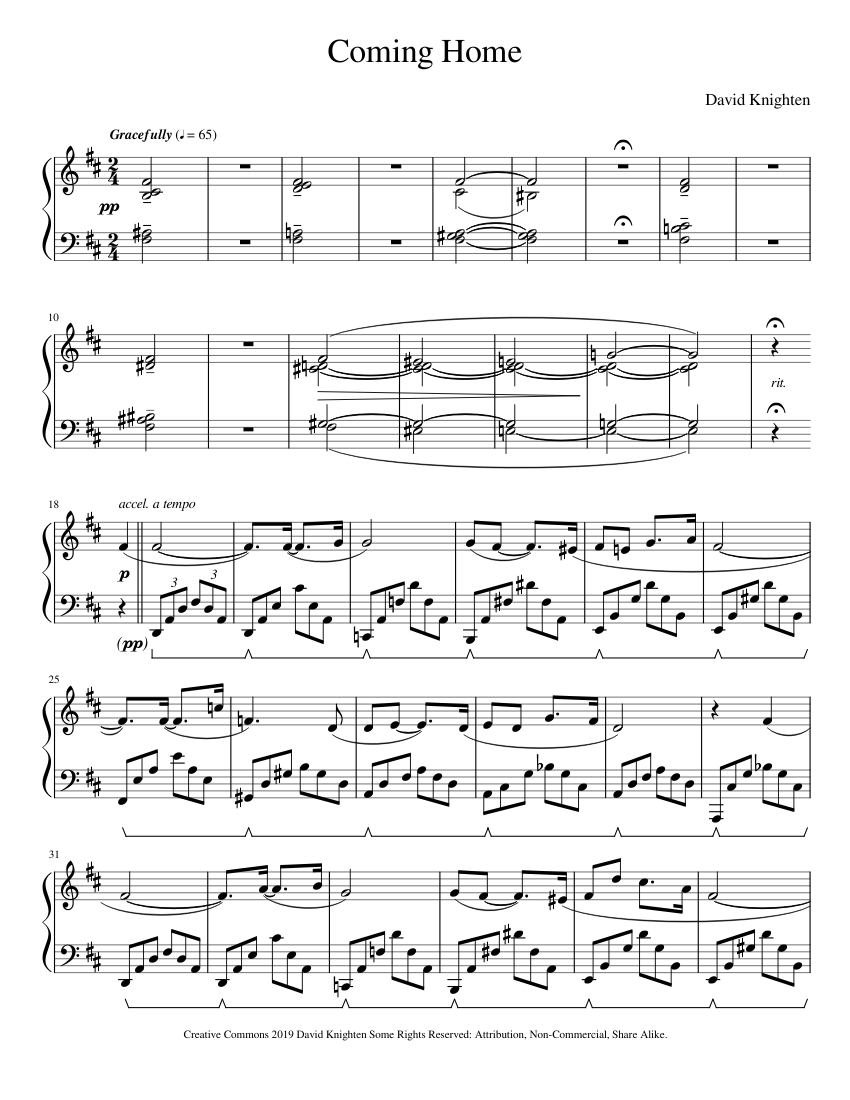 Coming Home Sheet music for Piano (Solo) | Musescore.com