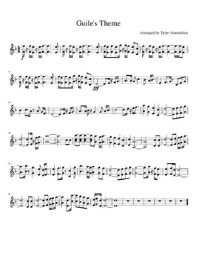 Street Fighter II Guile Theme 1 Sheet music for Violin (String