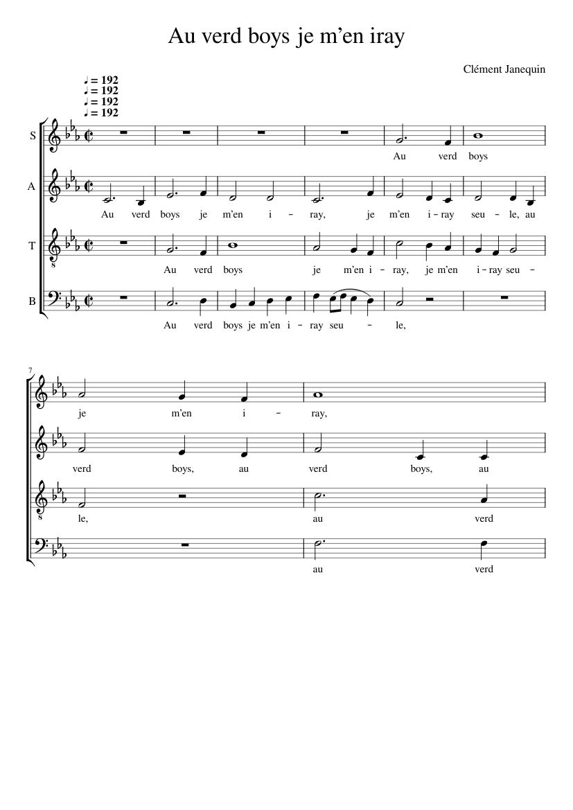 Au verd boys je m'en iray