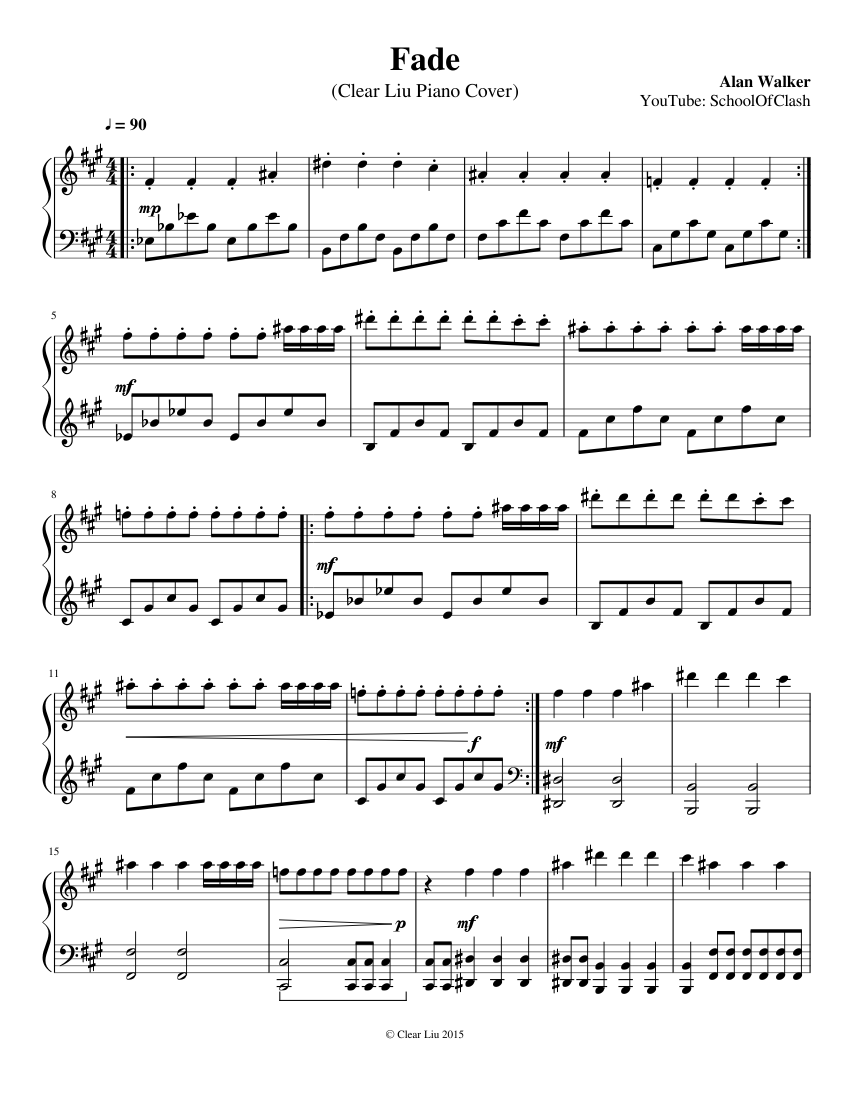 Alan Walker Faded Sheet Music For Piano Solo Musescore Com